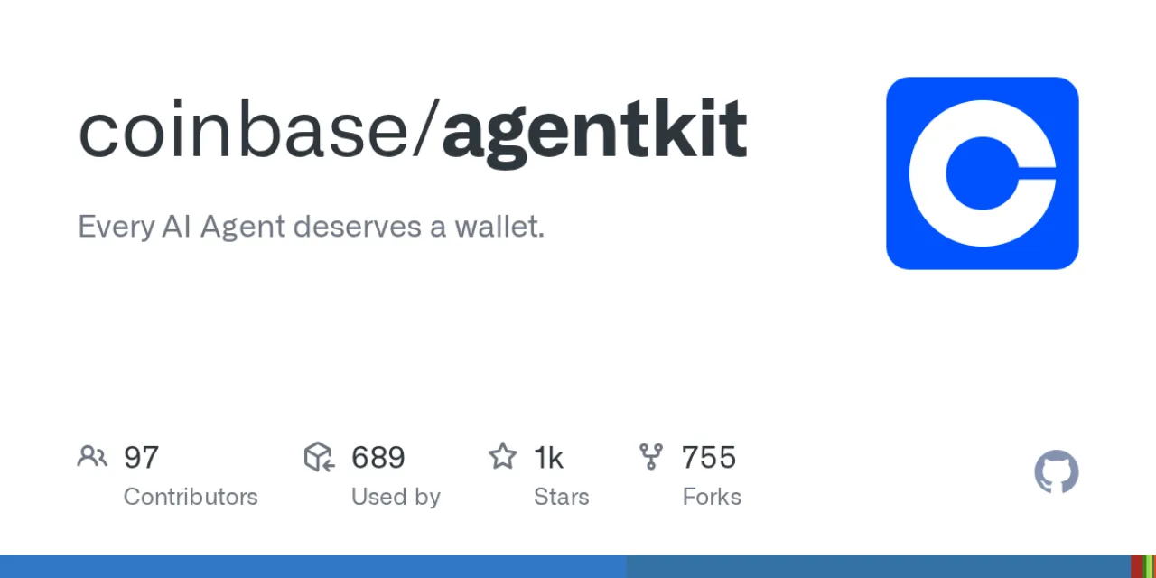 ภาพ social preview จาก repository coinbase/agentkit