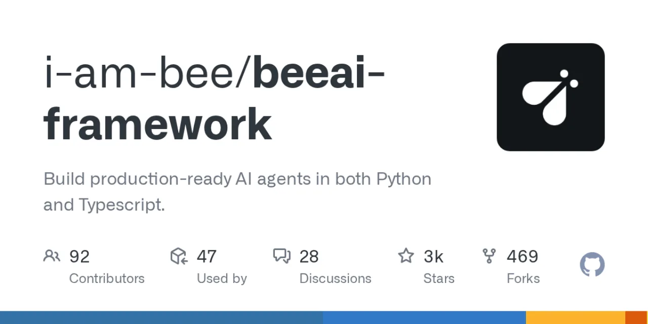 ภาพ social preview จาก repository i-am-bee/beeai-framework