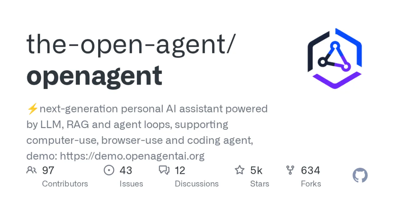ภาพ social preview จาก repository the-open-agent/openagent